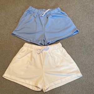 SHEIN Blue & White Drawstring Shorts Bundle